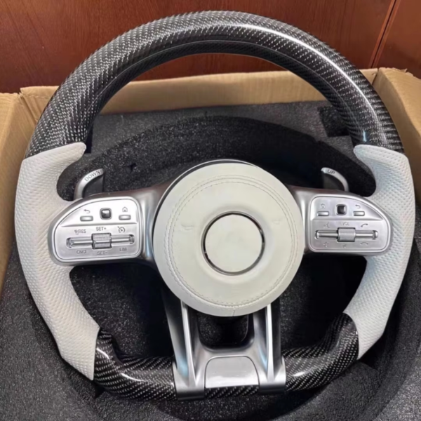 car carbon fiber steering wheel compatible with mercedes benz w167 w177 w204 w205 w213 w212 w222 c63 c43 g63 e300 a45 e63 glc cla cls gle 1