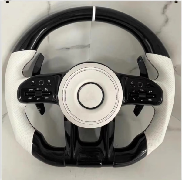 car carbon fiber steering wheel compatible with mercedes benz w167 w177 w204 w205 w213 w212 w222 c63 c43 g63 e300 a45 e63 glc cla cls gle 1