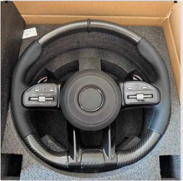 car carbon fiber steering wheel compatible with mercedes benz w167 w177 w204 w205 w213 w212 w222 c63 c43 g63 e300 a45 e63 glc cla cls gle 1