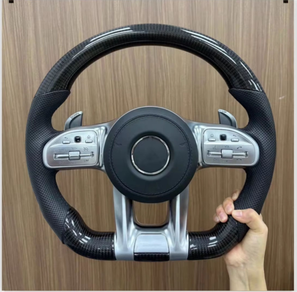 car carbon fiber steering wheel compatible with mercedes benz w167 w177 w204 w205 w213 w212 w222 c63 c43 g63 e300 a45 e63 glc cla cls gle 1