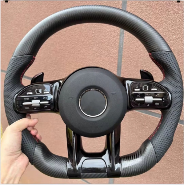 car carbon fiber steering wheel compatible with mercedes benz w167 w177 w204 w205 w213 w212 w222 c63 c43 g63 e300 a45 e63 glc cla cls gle 1