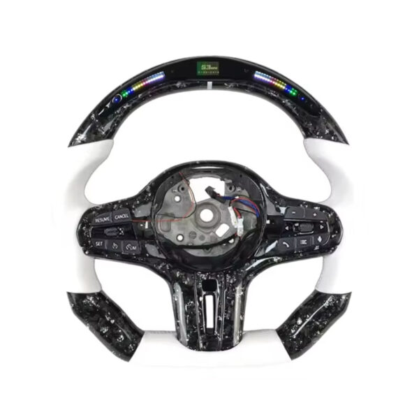 led m sport carbon fiber steering wheel compatible with bmw g20 g21 g22 f40 f44 g05 g06 g07 g08 g18 g01 g02 g30