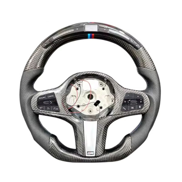 led m sport carbon fiber steering wheel compatible with bmw g20 g21 g22 f40 f44 g05 g06 g07 g08 g18 g01 g02 g30