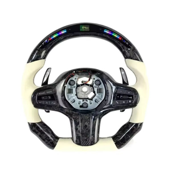 led m sport carbon fiber steering wheel compatible with bmw g20 g21 g22 f40 f44 g05 g06 g07 g08 g18 g01 g02 g30