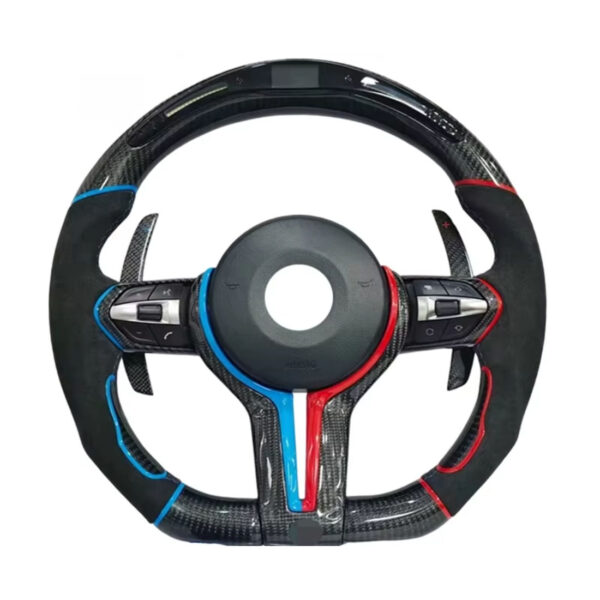 led m sport carbon fiber steering wheel compatible with bmw g20 g21 g22 f40 f44 g05 g06 g07 g08 g18 g01 g02 g30