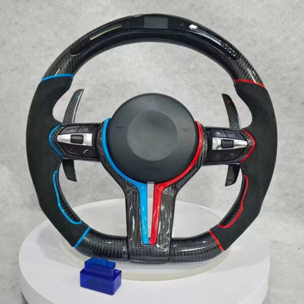 led m sport carbon fiber steering wheel compatible with bmw g20 g21 g22 f40 f44 g05 g06 g07 g08 g18 g01 g02 g30
