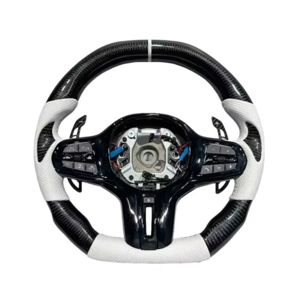 led m sport carbon fiber steering wheel compatible with bmw g20 g21 g22 f40 f44 g05 g06 g07 g08 g18 g01 g02 g30