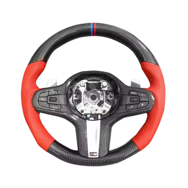 led m sport carbon fiber steering wheel compatible with bmw g20 g21 g22 f40 f44 g05 g06 g07 g08 g18 g01 g02 g30
