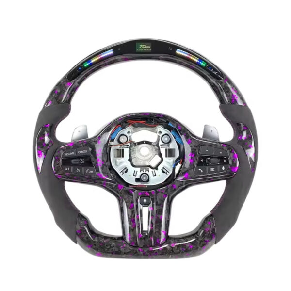 led m sport carbon fiber steering wheel compatible with bmw g20 g21 g22 f40 f44 g05 g06 g07 g08 g18 g01 g02 g30