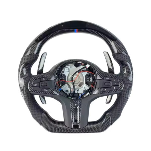 led m sport carbon fiber steering wheel compatible with bmw g20 g21 g22 f40 f44 g05 g06 g07 g08 g18 g01 g02 g30