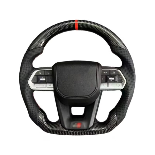 carbon & leather steering wheel compatible with toyota gt86 fortuner fj cruiser hiace land cruiser lc70 76 79 cr