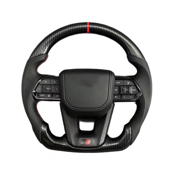 carbon & leather steering wheel compatible with toyota gt86 fortuner fj cruiser hiace land cruiser lc70 76 79 cr