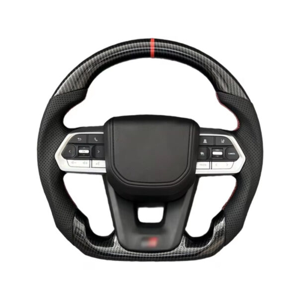 carbon & leather steering wheel compatible with toyota gt86 fortuner fj cruiser hiace land cruiser lc70 76 79 cr