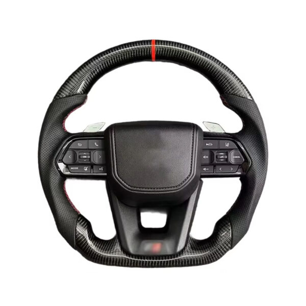 carbon fiber leather steering wheel compatible with toyota corolla hilux fortuner land cruiser gr sport – univer