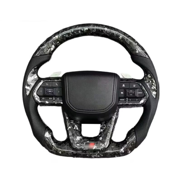carbon fiber leather steering wheel compatible with toyota corolla hilux fortuner land cruiser gr sport – univer