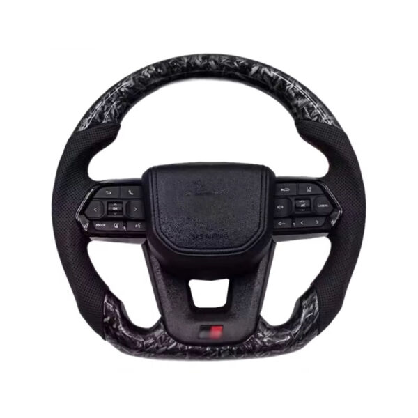 carbon fiber & leather sport steering wheel compatible with toyota corolla hilux fortuner lc250 300 land cruiser