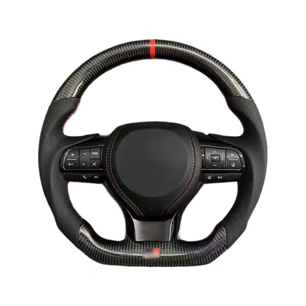 carbon fiber leather steering wheel compatible with toyota corolla hilux fortuner land cruiser gr sport – univer