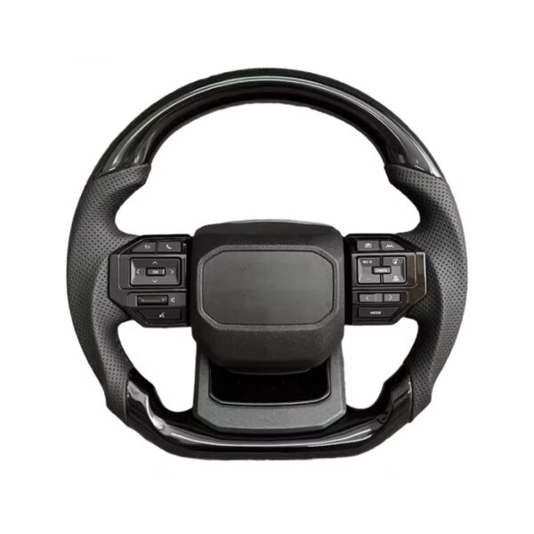carbon fiber & leather sport steering wheel compatible with toyota corolla hilux fortuner lc250 300 land cruiser