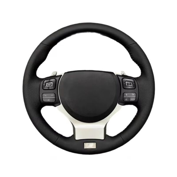 carbon fiber leather steering wheel compatible with toyota corolla hilux fortuner land cruiser gr sport – univer